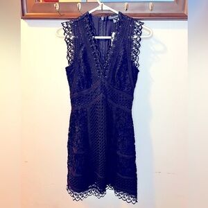 NWT French Connection Ladies Midnight Blue Lace Dress Size 0